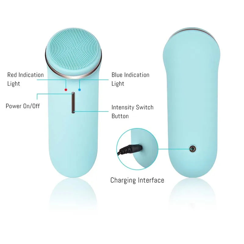 Drop Shipping Household EMS Facial Pore Cleaning Tool Face Massage Electric Silicone Deep Clean Sonic Facial Cleansing Brush