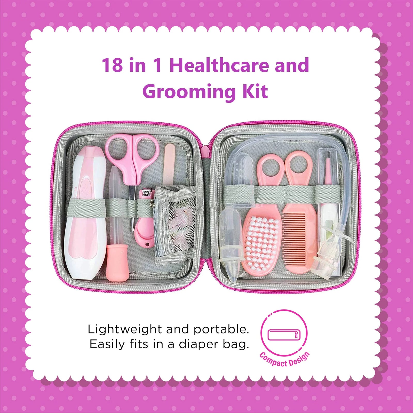 18-In-1 Baby Health Care and Grooming Kit, Electric Infant Nail Trimmer Set, Baby Nail Filer and Baby Nail Clippers