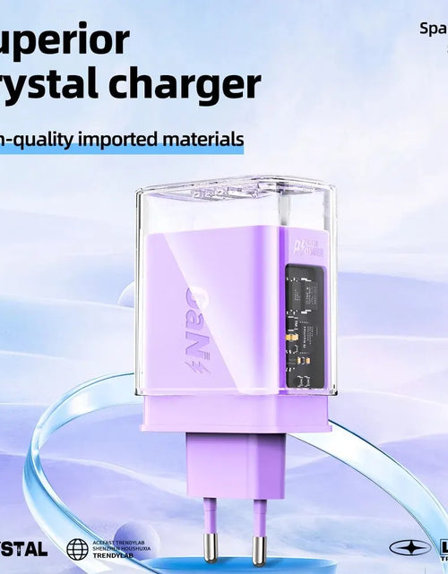 Load image into Gallery viewer, A45 Crystal Gan3 65W EU Fast Charging Charger for Iphone 15/14/13/12 USB C PD3.0 Quick Charge Adapter for Macbook Laptop
