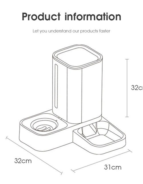 Load image into Gallery viewer, 2 in 1 Automatic Auto Pet Cat Dog Food Feeder Dispenser Set,Gravity Water Bowl
