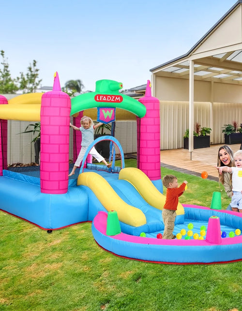 Load image into Gallery viewer, 12.5&#39; X 6.7&#39; X 6.2&#39; Inflatable Bounce House, Tank Jumper Water Spray Castle with 350W Air Blower
