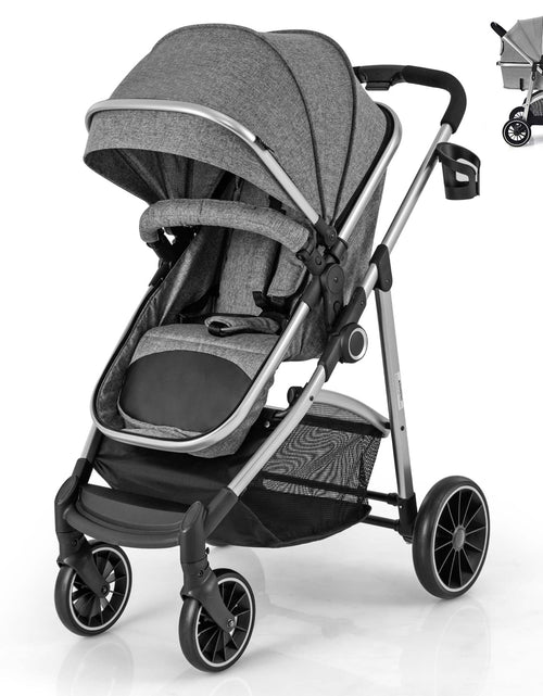 Load image into Gallery viewer, Babyjoy 2 in 1 Convertible Baby Stroller High Landscape Infant Stroller Grey
