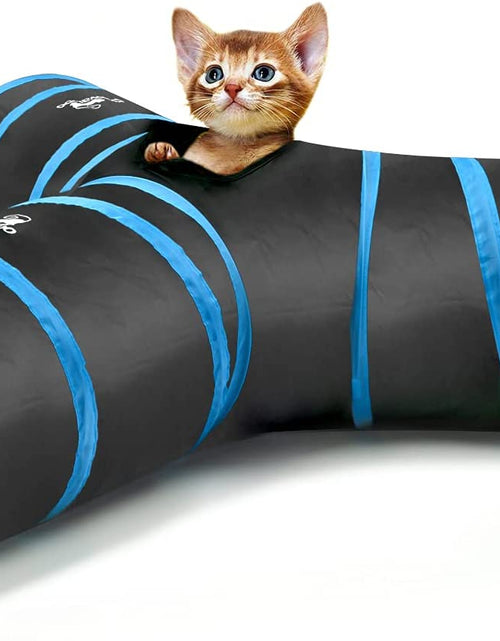 Load image into Gallery viewer, Cat Toys, Cat Tunnel Tube 3-Way Tunnels Extensible Collapsible Cat Play Tent Interactive Toy Maze Cat House Bed with Balls and Bells for Cat Kitten Kitty Rabbit Small Animal
