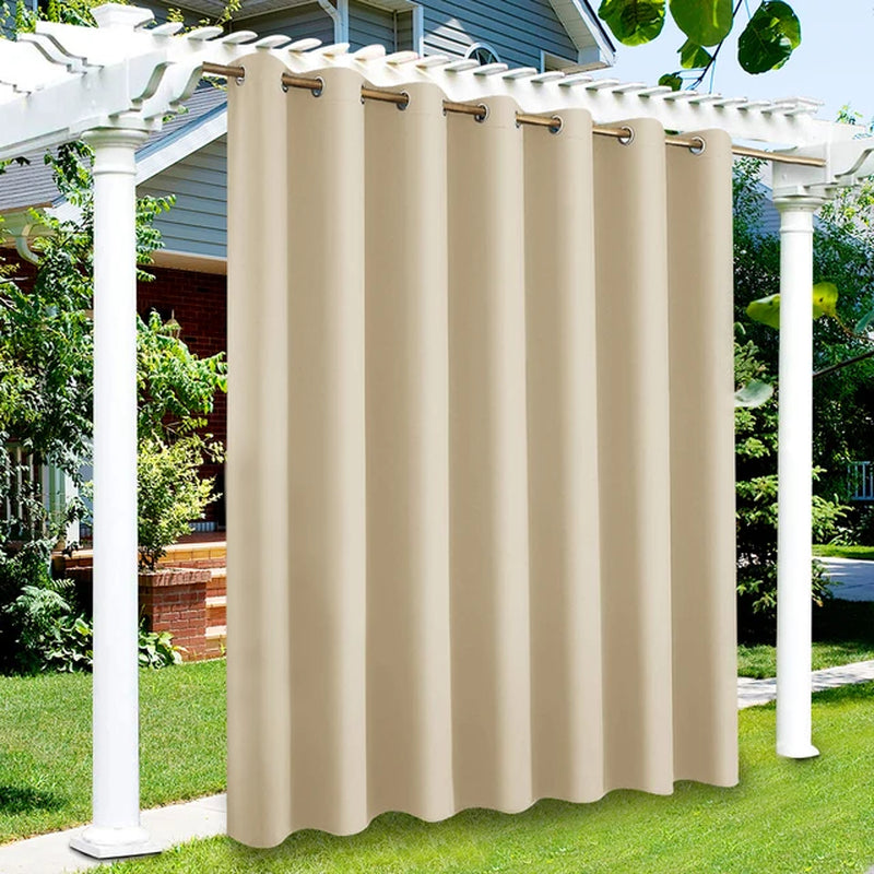 Privacy Outdoor Curtains Waterproof Garden Uv Exterior Curtain Street Gazebo Curtain for Patio Porch Pergola Terrace Cabana Pool