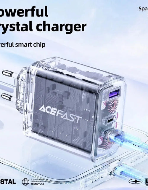 Load image into Gallery viewer, A45 Crystal Gan3 65W EU Fast Charging Charger for Iphone 15/14/13/12 USB C PD3.0 Quick Charge Adapter for Macbook Laptop
