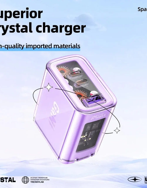 Load image into Gallery viewer, A45 Crystal Gan3 65W EU Fast Charging Charger for Iphone 15/14/13/12 USB C PD3.0 Quick Charge Adapter for Macbook Laptop
