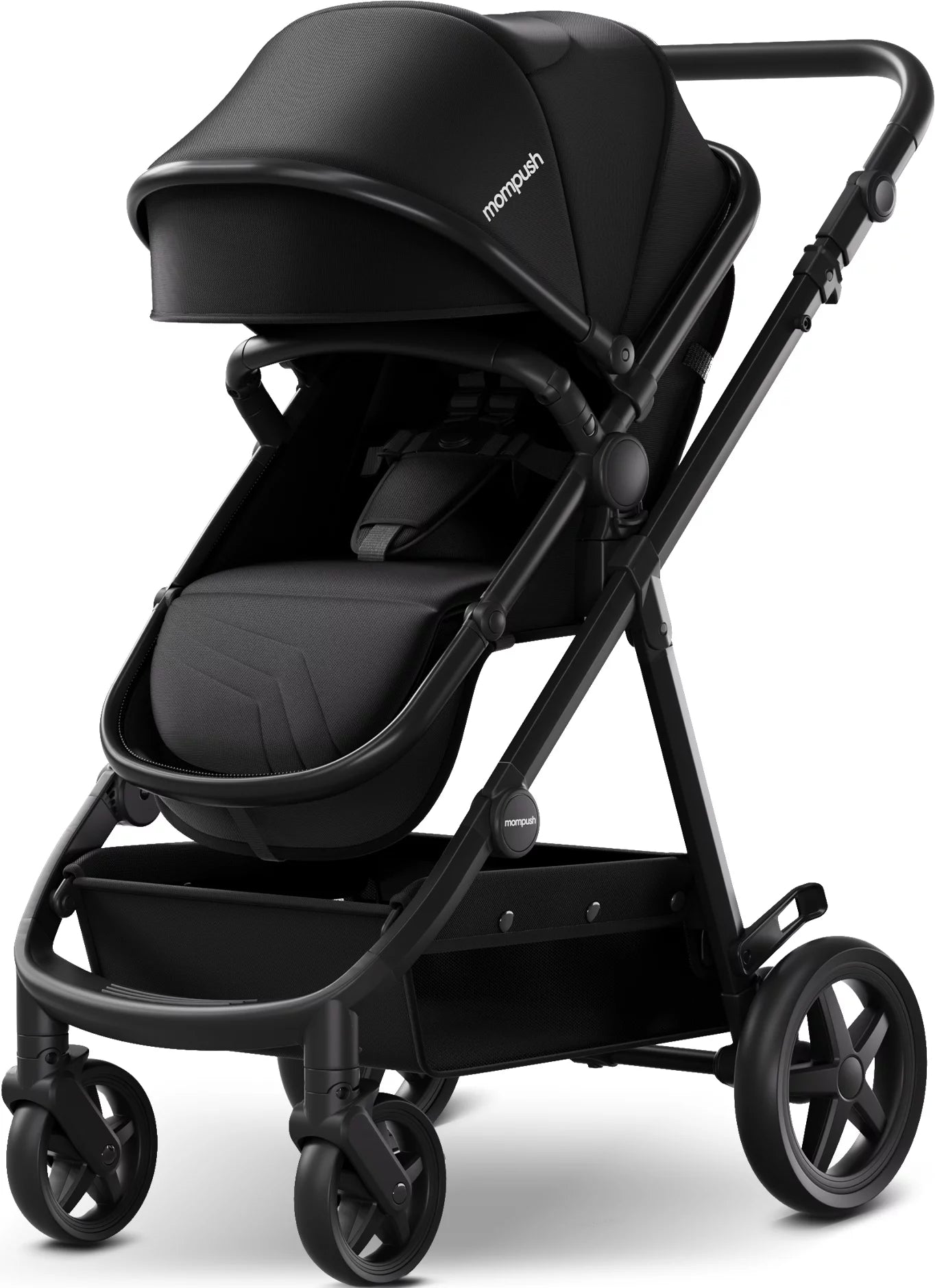 Meteor2, 2-In-1 Baby Stroller with Bassinet Mode, Adjustable Handle and Footrest, Black, 23.2LB, Unisex