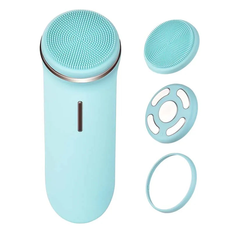 Drop Shipping Household EMS Facial Pore Cleaning Tool Face Massage Electric Silicone Deep Clean Sonic Facial Cleansing Brush